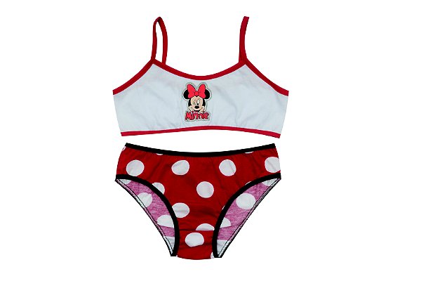 Conjunto Infantil Menina Top e Calcinha Minnie Vermelha - Disney