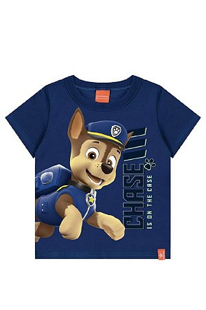Camiseta Manga Curta Bebê Menino Patrulha Canina Chase Azul - Malwee