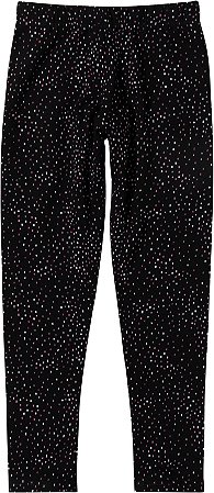 Calça Legging Flanelada Infantil Menina Preta Estampada - Malwee