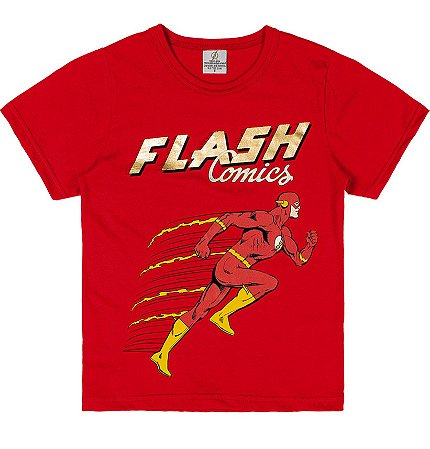 Camiseta Manga Curta Infantil Menino Flash Vermelha - Marlan