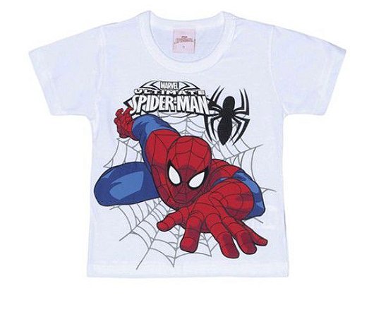 Camiseta Bebê Homem Aranha Branca Brilha no Escuro - Brandili