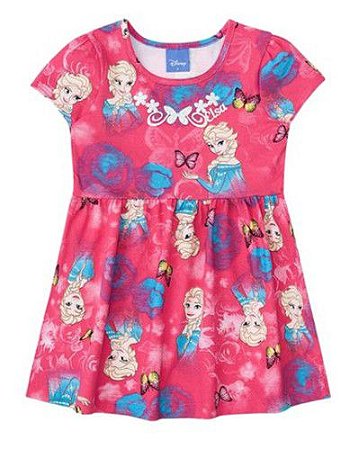 Vestido Elsa - Frozen - Rosa - Brandili