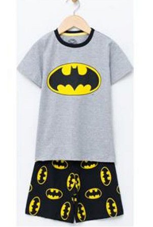 Pijama Bebê Batman - Cinza e Preto