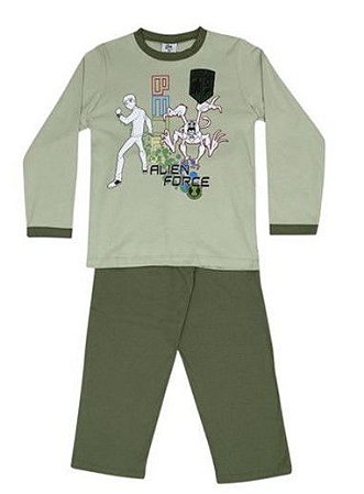 Pijama Infantil Ben 10 Bordado - Verde - Lupo