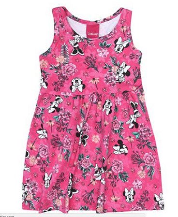 Vestido Manga Curta Bebê Menina Minnie Rosa - Cativa Disney