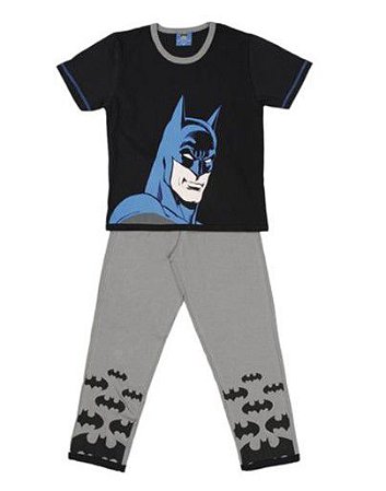 Pijama Infantil Batman Preto e Cinza - Lupo