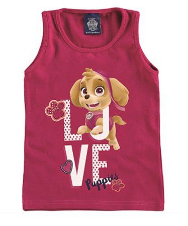 Blusa Regata Bebê Menina Patrulha Canina Rosa - Malwee
