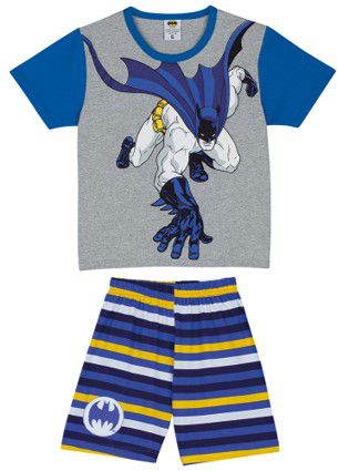 Pijama infantil Batman Brilha Escuro Azul e Cinza - Lupo