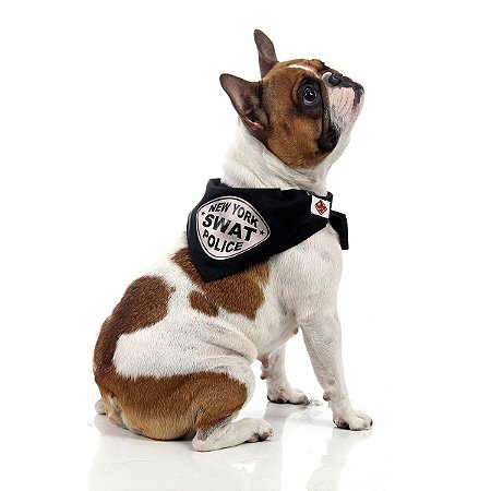 Bandana Pet Policial SWAT Preta Sulamericana