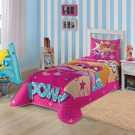 Colcha Infantil Menina Patrulha Canina Skye Rosa - Lepper