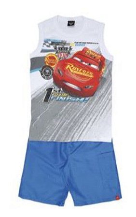 Conjunto Bebê Menino Carros Branco e Azul - Malwee