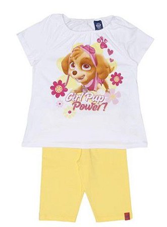Conjunto Bebê Menina Patrulha Canina Amarelo e Branco - Malwee