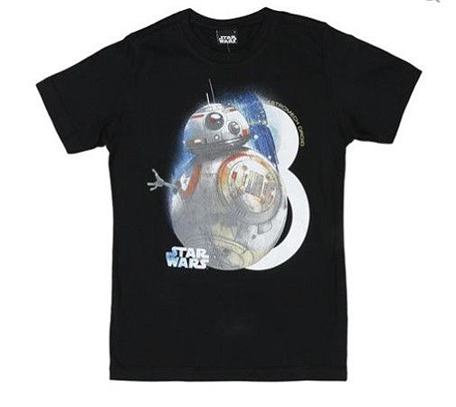 Camiseta BB8 - Star Wars - Preta - Malwee