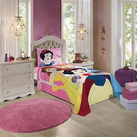 Jogo de Cama Infantil Princesas da Disney 2 Peças - Lepper