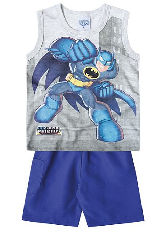 Conjunto Bebê Menino Batman Cinza - Brandili