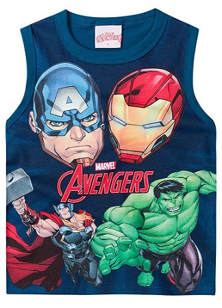 Regata Infantil Menino Avengers Azul Petróleo Brilha no Escuro - Brandili