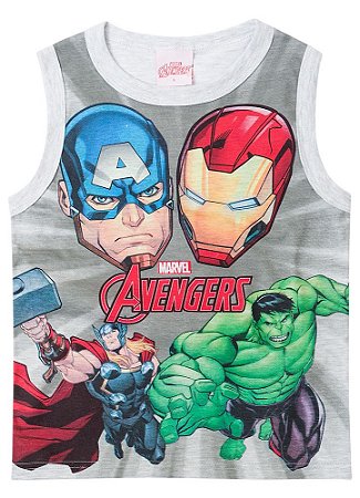 Regata Avengers - Cinza - Brilha no Escuro - Brandili