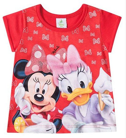 Blusa Bebe Minnie E Margarida Vermelha Brandili Amopersonagem