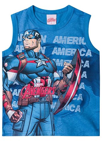 Regata Infantil Menino Capitão América Azul - Brandili