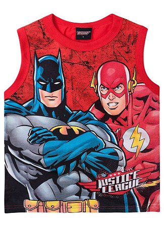 Regata Batman e Flash - Vermelha - Liga da Justiça