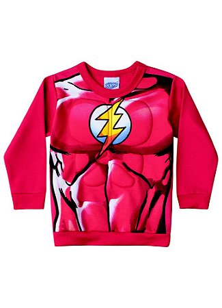 Moletom Flanelado Bebê Menino Flash Vermelho - Brandili