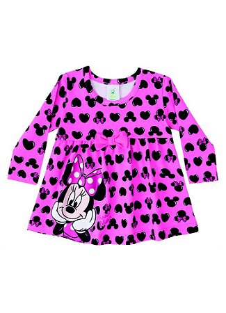 Vestido da Minnie - Corações - Disney Baby - Pink