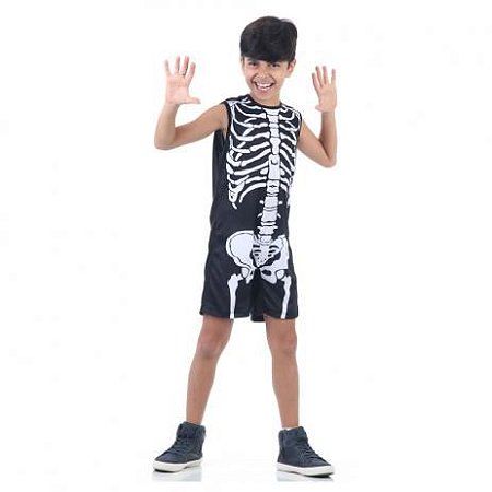 Fantasia de Esqueleto - Pop - Preto e Branco - Sula