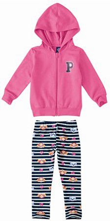 Conjunto Moletom Bebê Menina Patrulha Canina Rosa - Malwee