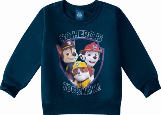 Moletom Flanelado Bebê Patrulha Canina Azul Marinho - Malwee