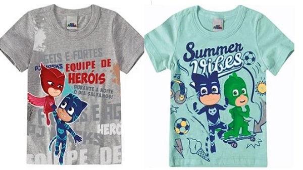 PAGUE 1 LEVE 2 Camisetas Manga Curta Infantil PJ Masks - Malwee