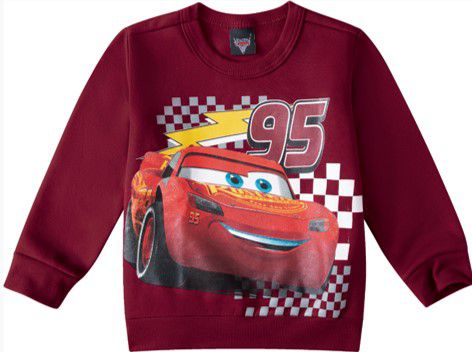 Moletom Flanelado Bebê Menino Carros Bordô - Malwee