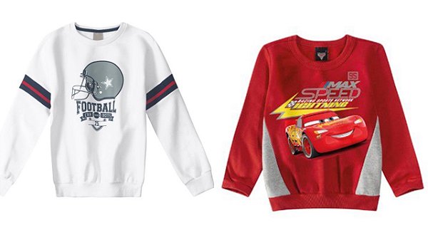 COMBO PAGUE 1 LEVE 2 Moletom Flanelado Infantil Menino Personagens - Malwee