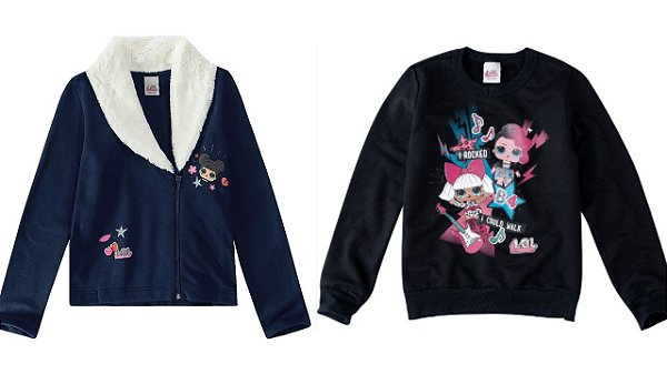 COMBO PAGUE 1 LEVE 2 Jaqueta e Moletom Flanelado Infantil Menina LOL - Malwee