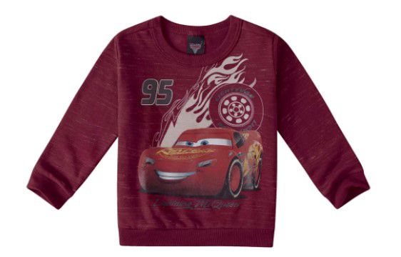 Moletom Flanelado Infantil Menino Carros Bordô - Malwee