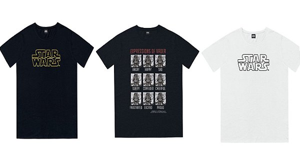 COMBO PAGUE 2 LEVE 3 Camisetas Manga Curta Adulto Masculina Star Wars - Fakini