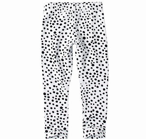 Legging Flanelada Infantil Menina Poá Branca - Malwee ZigZigZaa
