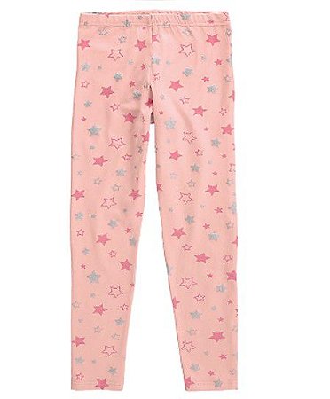 Legging Infantil Juvenil Menina Estrelas Rosa - Malwee