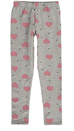 Calça Legging Infantil Flanelada Corações Cinza e Rosa - Malwee -  AmoPersonagem