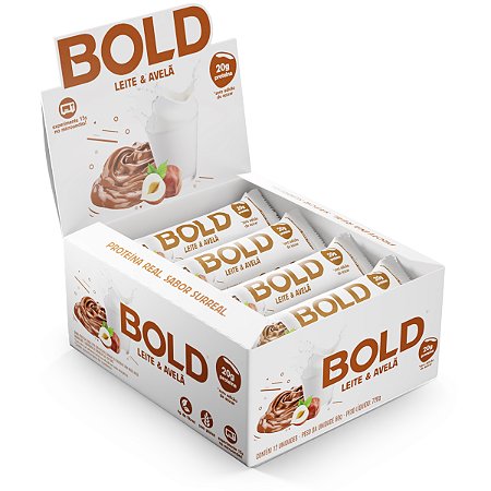 Bold Bar Leite e Avelã 12 Unidades - Bold Snacks