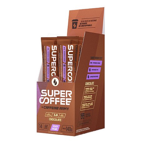 SuperCoffee To Go Chocolate 14 Sachês - Caffeine Army