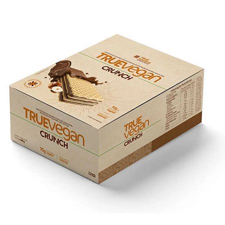 True Vegan Crunch Chocolate Com Avelã 12 Unidades - True Source