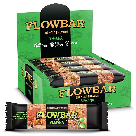 Barra de Granola Vegana Premium 12 Unidades - FlowBar