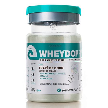 WheyDop 3W Frapê de Coco 900g - Elemento Puro