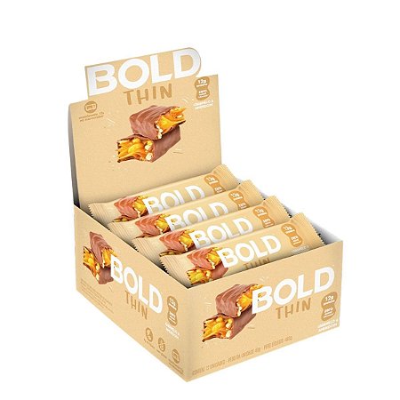 Bold Thin Caramelo e Amendoim 12 Unidades - Bold Snacks