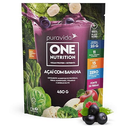 One Vegan Açaí com Banana 450g - Pura Vida