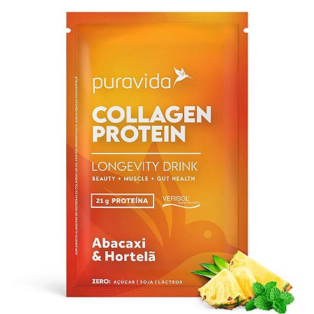 Collagen Protein Abacaxi & Hortelã Sachê 40g - Pura Vida