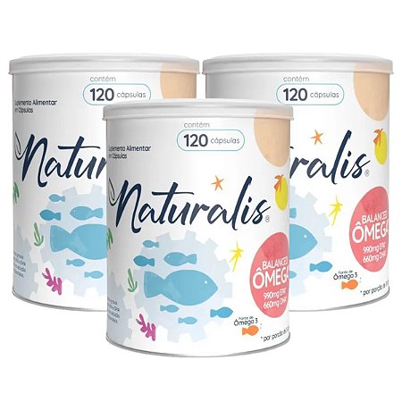 Kit 3x Balanced Ômega (1000mg) 120 Cápsulas - Naturalis