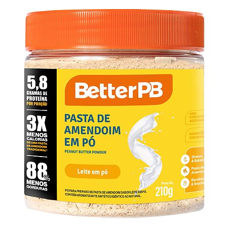 Pasta de Amendoim em Pó Leite em Pó 210g - BetterPB