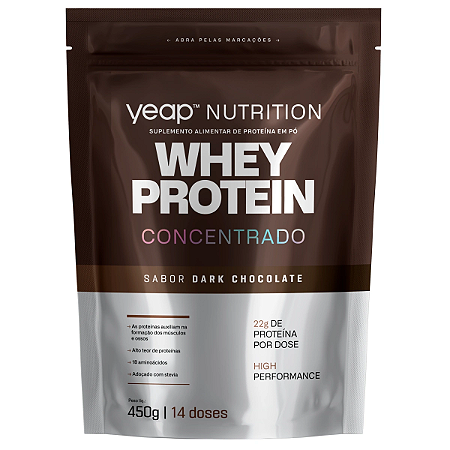 Whey Protein Concentrado Dark Chocolate 450G - Yeap Nutrition