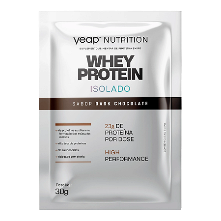 Whey Protein Isolado Dark Chocolate 30g - Yeap Nutrition
